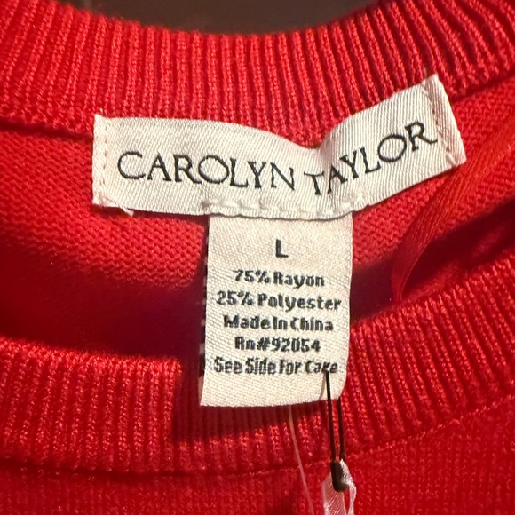 Carolyn Taylor Paris-embellished sweatshirt with short puff sleeves. New L Xl - Picture 6 of 6